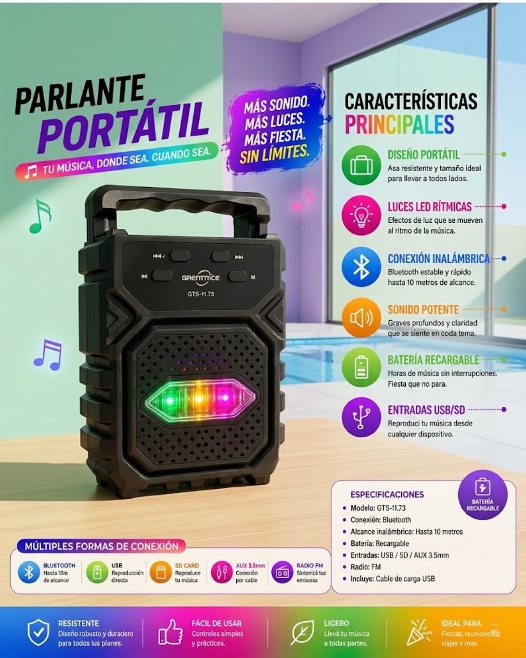 Parlante 3" GTS-1173